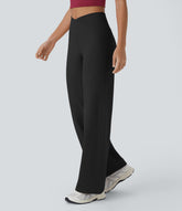 DayStretch Crossover High Waisted Pocket Wide Leg Yoga Pants