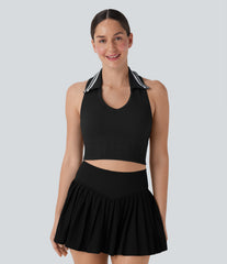 OneForm Seamless Flow Racerback Color Block Cropped Tennis Tank Top