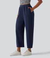 SpacerTek™ High Waisted Wide Leg Casual Pants with Pockets