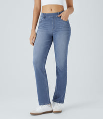 Halara Flex™ High Waisted Pockets Washed Casual Bootcut Jeans