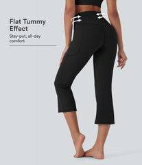 Halara UltraSculpt™ High Waisted Tummy Control Cropped Yoga Bootcut Leggings with Pockets