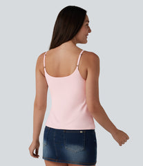 SoftlyZero™ Airy U-Neck Adjustable Straps Built-in Bra Casual Tank Top B-D Cups