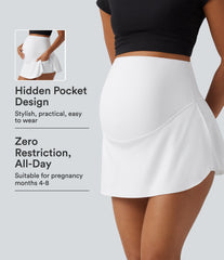 SoftlyZero™ Airy Super High Waisted 2-in-1 InstantCool Mini Tennis Maternity Skirt with Pockets-UPF50+