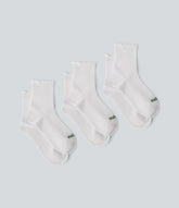 3 Pcs Halara Logo Frill Casual Mid-Calf Socks Set