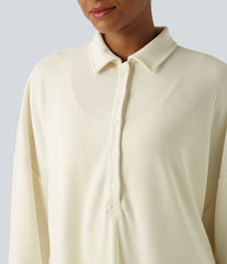 Ribbed Long Sleeve Casual Sweatshirt