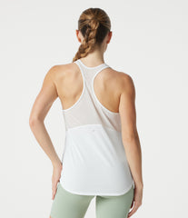 Racerback Breathable Mesh Curved Hem Quick Dry Yoga Tank Top