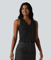 V Neck Stripe InstantCool Work Vest