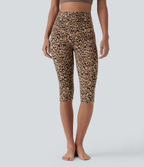Halara UltraSculpt™ Leopard Print High Waisted Tummy Control Pedal Pusher Yoga Leggings with Pockets