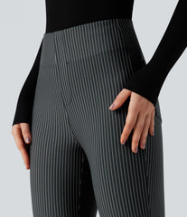 Halara Flex™ High Waisted Striped Work Flare Pants with Pockets