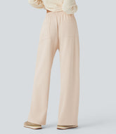 Mid Rise Straight Leg Workout Pants with Pockets
