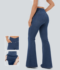 Halara Flex™ High Waisted Crossover Pocket InstantCool Washed Casual Jeans