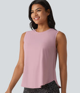 Round Neck Curved Hem InstantCool Workout Tank Top-UPF50+