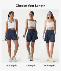 SoftlyZero™ Airy Super High Waisted 2-in-1 InstantCool Yoga Shorts 9'' with Pockets