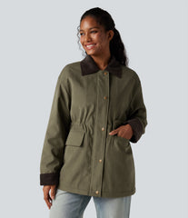 Long Sleeve Casual Barn Jacket with Pockets