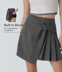 High Waisted Pleated 2-in-1 Mini Casual Skirt