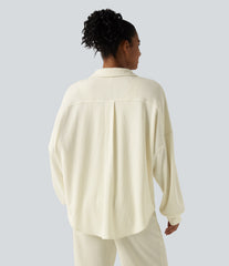 Ribbed Long Sleeve Casual Sweatshirt