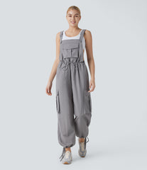 Drawstring Relax Casual Cargo Overall with Pockets
