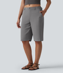 Halara Flex™ Mid Rise Pedal Pushers Work Straight Leg Pants with Pockets