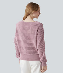 Off Shoulder Long Sleeve Casual Sweater