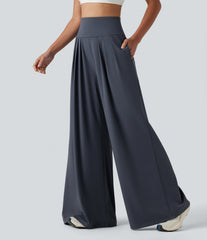 SoftlyZero™ Airy High Waisted Pleated Baggy InstantCool Yoga Pants with Pockets