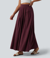 Breezeful™ High Waisted Flowy Quick Dry Maxi Casual Skirt with Pockets