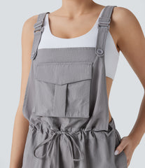 Drawstring Relax Casual Cargo Overall with Pockets