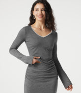 V Neck Lace Long Sleeve Top