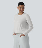 Round Neck Long Sleeve Relaxed Casual T-Shirt
