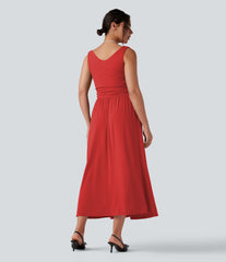 One-shoulder Sleeveless Ruched Maxi Bridesmaid And Wedding Guest Dress
