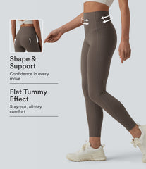 Halara UltraSculpt™ Houndstooth Print High Waisted Tummy Control Shaping Running Leggings with Pockets