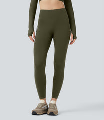 Wear-Resistant High Waisted 7/8 Hiking Leggings with Pockets