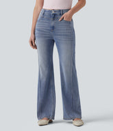Halara Flex™ High Waisted Casual Straight Leg Jeans with Pockets
