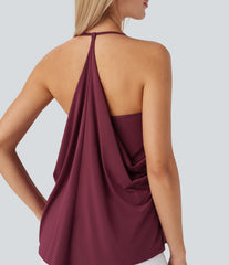 SoftlyZero™ Airy Halter Draped InstantCool Yoga Sports Top-UPF50+