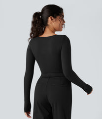 Halara HeatCore Scoop Neck Long Sleeve Work Warming T-Shirt