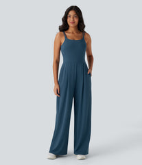 SoftlyZero™ Airy Double Straps Pocket InstantCool Yoga Jumpsuit-Easy Peezy Edition
