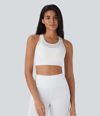 SpeedWave™ Medium Support Racerback Contrast Mesh Quick Dry Training Sports Bra A-D Cups