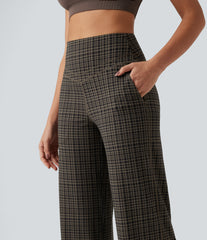 Halara UltraSculpt™ Plaid Print High Waisted Tummy Control Straight Leg Yoga Pants with Pockets