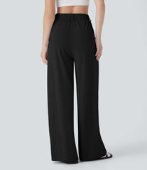 High Waisted Pocket Wide Leg InstantCool Casual Pants-UPF50+