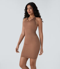 OneForm Seamless Flow U Neck Bodycon Mini Casual Dress