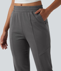 Mid Rise Tapered Casual Sweatpants With Pockets