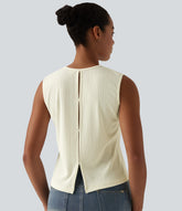 V-neck Cut-out Split Casual Tank Top