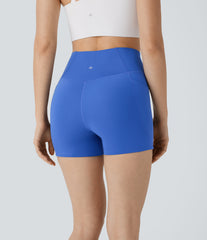SoftlyZero™ Crossover High Waisted Pocket Antislip Yoga Biker Shorts 3''-UPF50+