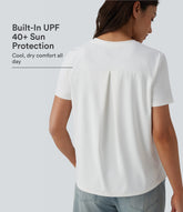 Round Neck Short Sleeve Casual T-Shirt-UPF40+