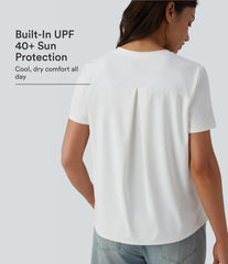 Round Neck Short Sleeve Casual T-Shirt-UPF40+