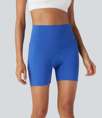 SpeedWave™ High Waisted Antislip Tummy Control Quick Dry Cycling Chamois Padded Biker Shorts 5'' with Pockets