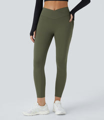 SoftlyZero™ Plush Thermal High Waisted Crossover Pocket Yoga Leggings