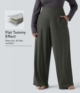 Halara UltraSculpt™ High Waisted Tummy Control Straight Leg Yoga Plus Size Pants with Pockets