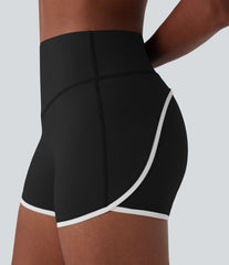 SoftlyZero™ Airy Mid Rise Tummy Control Color Block InstantCool Yoga Biker Shorts 3''-UPF50+