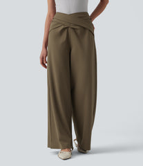 Halara Flex™ DayStretch Crossover High Waisted Work Straight Leg Pants with Pockets