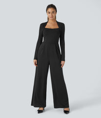 Long Sleeve Wide Leg Jumpsuit